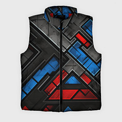 Мужской жилет Темная абстракция из геометрических фигур, цвет: 3D-красный