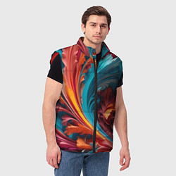 Мужской жилет Красивый яркий узорчик, цвет: 3D-красный — фото 2