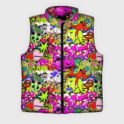 Мужской жилет Цветное граффити, цвет: 3D-светло-серый