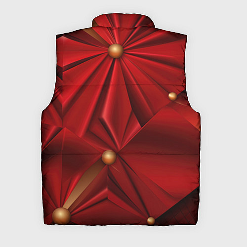 Мужской жилет Золотой герб России на красной абстракции / 3D-Красный – фото 2