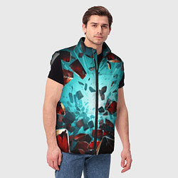 Мужской жилет Взрыв абстрактных камней, цвет: 3D-светло-серый — фото 2