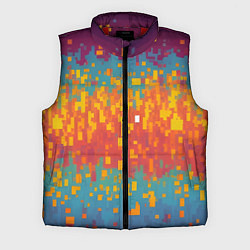 Мужской жилет Разноцветные пиксели, цвет: 3D-красный