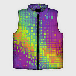 Мужской жилет Разноцветные пиксели, цвет: 3D-светло-серый