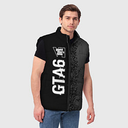 Мужской жилет GTA6 glitch на темном фоне по-вертикали, цвет: 3D-черный — фото 2