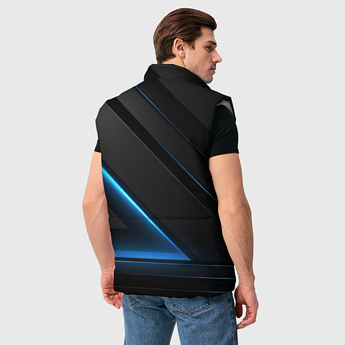 Мужской жилет Blue black neon / 3D-Светло-серый – фото 4