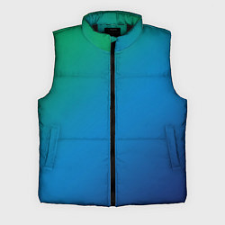 Мужской жилет Зеленый и синий диагональный градиент, цвет: 3D-черный