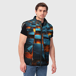 Мужской жилет Темные плитки в лаве, цвет: 3D-светло-серый — фото 2
