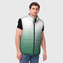 Мужской жилет Туманный градиент бело-зелёный, цвет: 3D-черный — фото 2