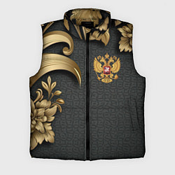 Мужской жилет Золотой герб России и объемные узоры