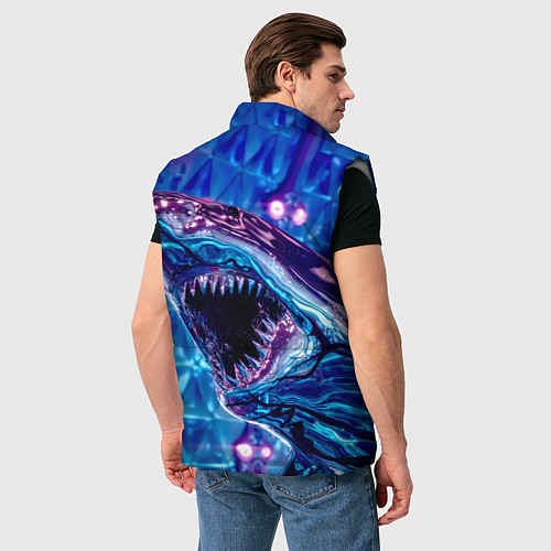 Мужской жилет Фиолетовая акула / 3D-Светло-серый – фото 4