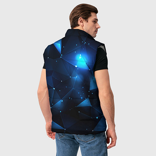 Мужской жилет Синяя геометрическая абстракция / 3D-Светло-серый – фото 4