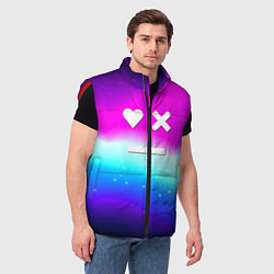 Мужской жилет Love death robots neon gradient serial, цвет: 3D-красный — фото 2