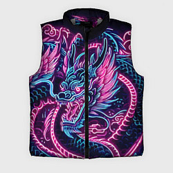 Мужской жилет Neon Japanese dragon - irezumi, цвет: 3D-светло-серый