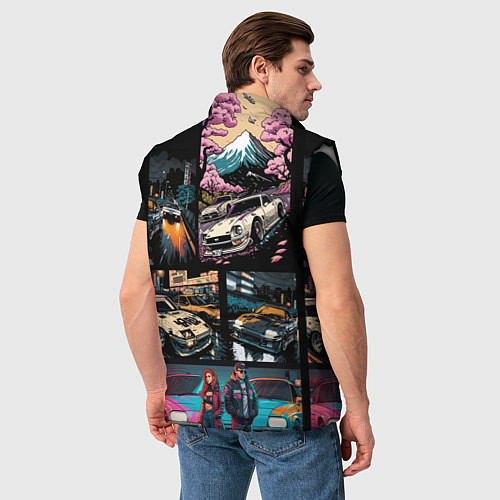 Мужской жилет Japanese jdm art / 3D-Светло-серый – фото 4