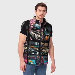 Мужской жилет Japanese jdm art, цвет: 3D-светло-серый — фото 2