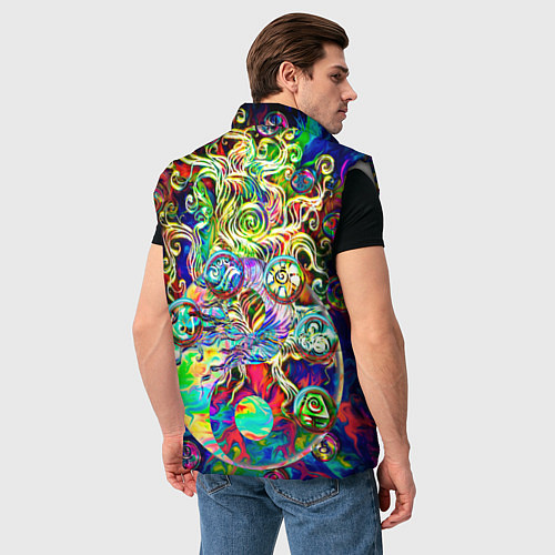 Мужской жилет Знаковые пузырьки / 3D-Светло-серый – фото 4