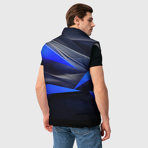 Мужской жилет Black and blue abstract background sport style / 3D-Светло-серый – фото 4