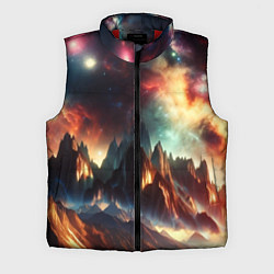 Мужской жилет Space landscape with mountains, цвет: 3D-красный