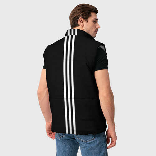 Мужской жилет СССР гост три полоски на черном фоне / 3D-Светло-серый – фото 4