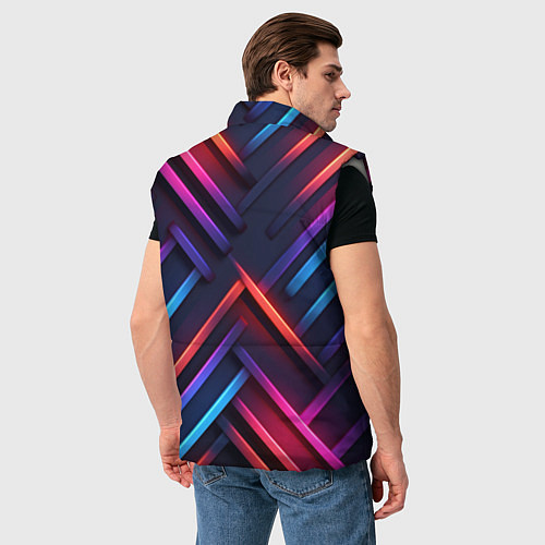Мужской жилет Неоновый узор пластины / 3D-Светло-серый – фото 4