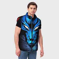 Мужской жилет Genshin Impact - Волк Севера, цвет: 3D-красный — фото 2