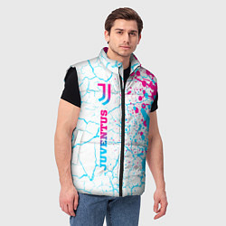 Мужской жилет Juventus neon gradient style по-вертикали, цвет: 3D-черный — фото 2