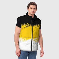 Мужской жилет Имперский флаг России штриховка, цвет: 3D-черный — фото 2