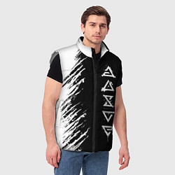 Мужской жилет Ведьмачьи знаки с подтеками, цвет: 3D-светло-серый — фото 2