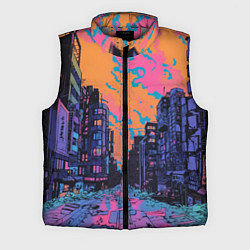 Мужской жилет Киберпанк город в стиле комиксов, цвет: 3D-светло-серый
