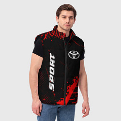 Мужской жилет Toyota red sport tires, цвет: 3D-черный — фото 2