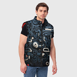 Мужской жилет Паттерн-узор из толстых линий, цвет: 3D-красный — фото 2