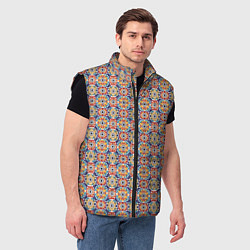 Мужской жилет Марокканская мозаика цветочный узор, цвет: 3D-черный — фото 2