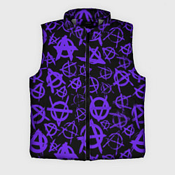 Мужской жилет Узор анархия фиолетовый, цвет: 3D-светло-серый