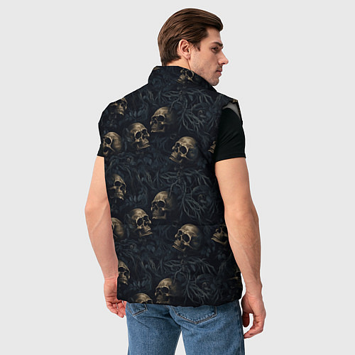Мужской жилет Черепа в кустах / 3D-Светло-серый – фото 4