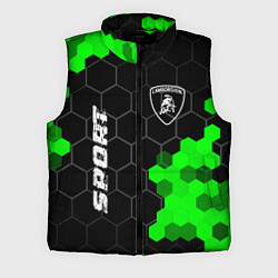Мужской жилет Lamborghini green sport hexagon, цвет: 3D-черный