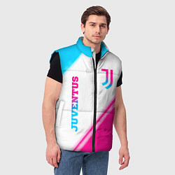 Мужской жилет Juventus neon gradient style вертикально, цвет: 3D-черный — фото 2
