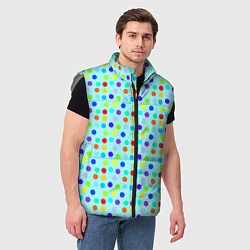 Мужской жилет Яркий паттерн в горошек, цвет: 3D-светло-серый — фото 2