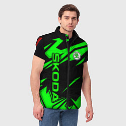 Мужской жилет Skoda - green uniform, цвет: 3D-красный — фото 2