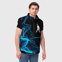 Мужской жилет Queen sound wave, цвет: 3D-черный — фото 2