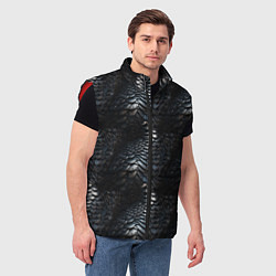 Мужской жилет Блестящая металлическая броня, цвет: 3D-красный — фото 2