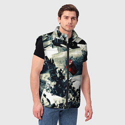 Мужской жилет День победы 9 мая и силуэты кадров с фронта, цвет: 3D-черный — фото 2