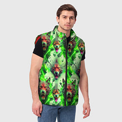Мужской жилет Волки эпический паттерн, цвет: 3D-красный — фото 2