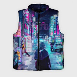 Мужской жилет Дождливый неоновый вечер в Японии