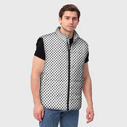 Мужской жилет Белый в маленький чёрный квадрат, цвет: 3D-черный — фото 2