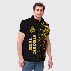 Мужской жилет Real Madrid - gold gradient по-вертикали, цвет: 3D-черный — фото 2