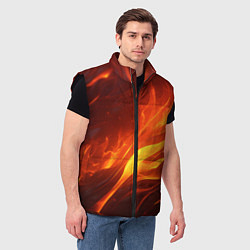 Мужской жилет Яркие языки пламени, цвет: 3D-черный — фото 2