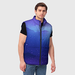 Мужской жилет Синий космос и звезды, цвет: 3D-черный — фото 2