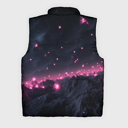 Мужской жилет Яркие пирамидки в космосе / 3D-Красный – фото 2