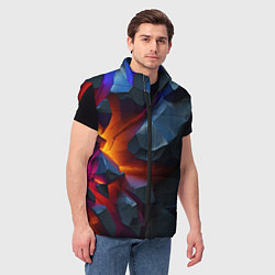 Мужской жилет Объемные камни в разломе, цвет: 3D-красный — фото 2