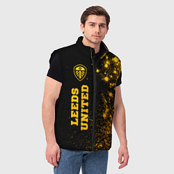 Мужской жилет Leeds United - gold gradient по-вертикали, цвет: 3D-черный — фото 2